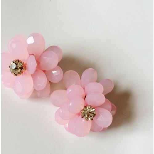 New Sweet Hand Making Flower Clip Earring
