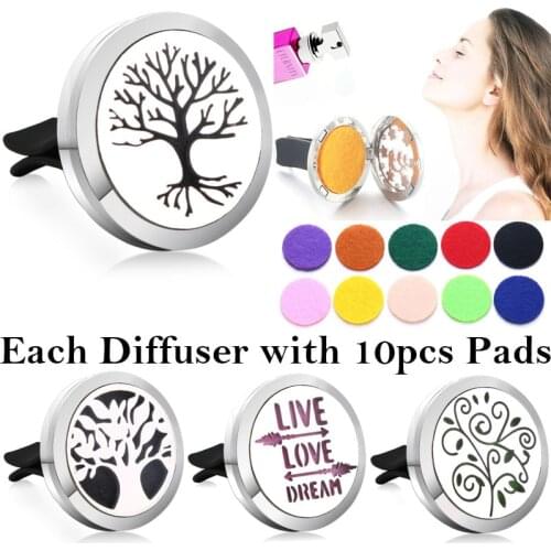 New Aromatherapy Jewelry Diffuser Pendant Necklace Open Locket Tree of Lfie Flower Essential Oil Diffuser Perfume Aroma Necklace