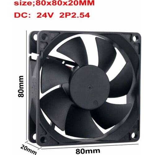 10 Pcs Gdstime DC Brushless Cooling Fan 80mm x 20mm 8cm 24V 2Pin PC Computer Case 80x80x20mm 24 Volts Cooler 80mm*80mm*20mm 8020