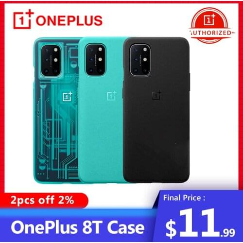 Original OnePlus 8T 8 T Cybarpunk Phone Case Sandstone Karbon Bamper Protective Cover 3D Tempered Glass For One plus Smartphone