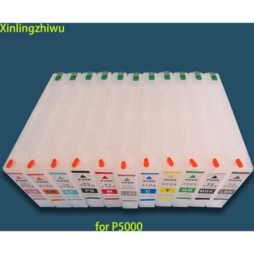P5000 refillable cartridge with T9131-T9139 T913A T913B T913D resettable chip and chips resetter for epson surecolor