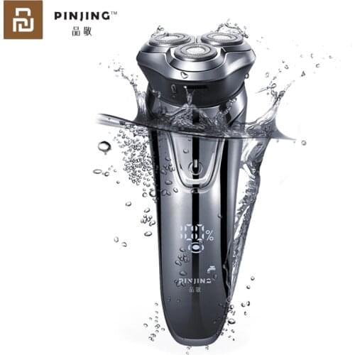PINJING Electric Razor Shaver Wireless 3D Smart Razor Shaver USB Charging IPX7 Waterproof 3 Head LED Display for Men ES3