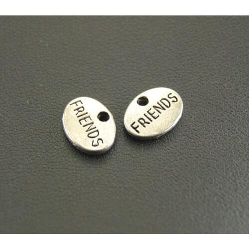 15pcs 12x9mm Silver Color Letter Sister Mother Friend Word Pendant Charms Pendants For Jewelry Making DIY Handmade Craft