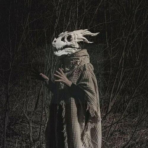 Halloween Full Face Dinosaur Mask Holiday Party Dressing Realistic Skull Latex Mask Dragon Skeleton Scary Cosplay L2M4