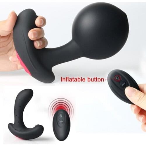 Silicone Vibrating Inflatable Anal Plug Wireless Remote Sex Toys Couple Anal Expansion vaginal Masturbator Man Prostate Massager