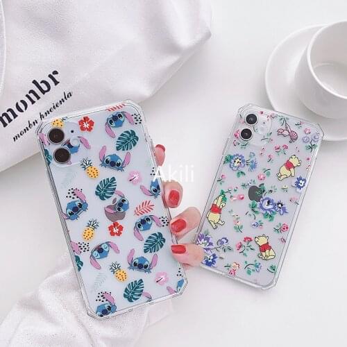 DISNEY 2021 Stitch Silicone Case for IPhone 11 12Pro Xs Max iPhone SE 2020 6 7 8 Plus Official Liquid Silicon 360 Full Cover