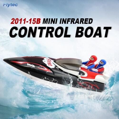 Flytec 2011-15B 10KM/H Mini RC Speed Boat Infrared Remote Control Plastic Boat Kids Racing Entertainment Toys