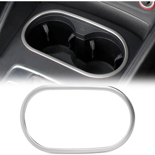 Car Styling Interior Stainless Steel Stickers Cover Water Cup Holder Panel Decoration Trim For Audi A3 8V 2013-2017 Accessories