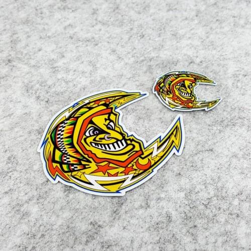 NO.S024 VR Rossi Moon Reflective Safety Motorcycle Helmet Stickers Moto Racing Waterproof Car Stickers and Decals