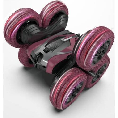 6 Wheels RC Stunt Car Rolling 360 Degree Rotation Remote Control Toys for Boys Girls Hobby Vehicles with Music LED Light One Key