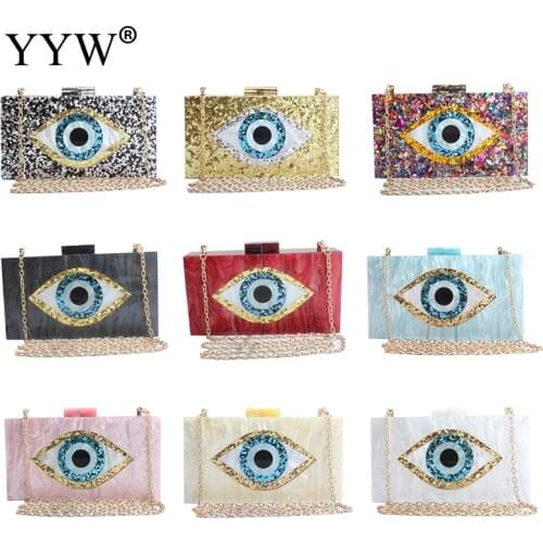 Sequined Eyes Evening Bags Crossbody Evening Purses Clutch Bag Women Clutch Luxury Party Dress Purse Summer Acrylic Hand Bags