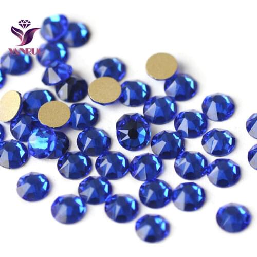 YANRUO 2088NOHF Flatback Sapphire Strass Stones Rhinestones Blue Glass Crystal All for Needlework AAA Bright for Clothes