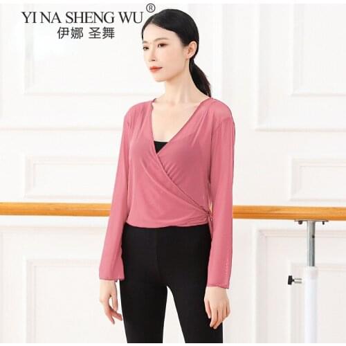 Woman Bellet Top Classical Dance Clothes Gauze Adult Practice Clothes Long Sleeve Ballet Mesh Top Ballet Clothes Dance Costumes
