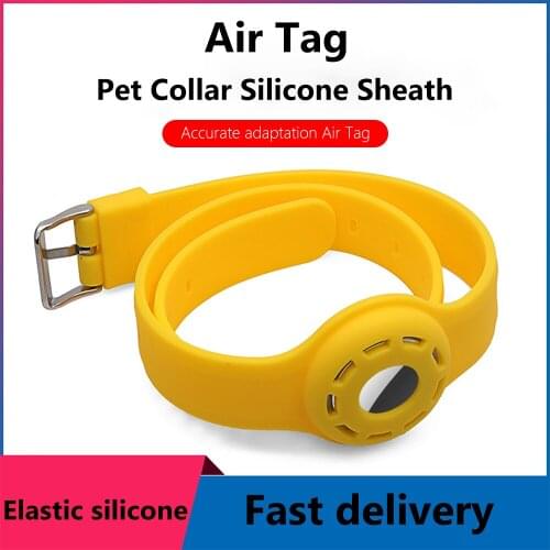 Liquid Silicone Dog Cat Collar Loop Protective Case For Apple Airtags Protect Cover For Apple Locator Tracker Anti-lost Device