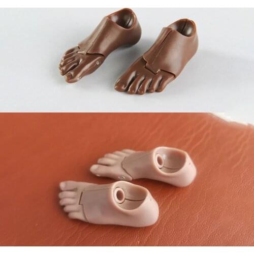 1/6 Scale PVC Detachable Foot Fit 12" Dark/Light Skin Seamless Body In Stock Figure Accessories