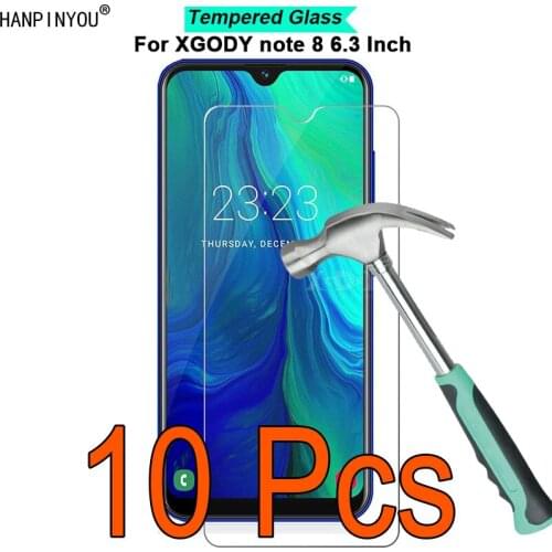 10 Pcs/Lot For XGODY Note 8 note8 6.3" 9H Hardness 2.5D Toughened Tempered Glass Film Screen Protector Protect Guard