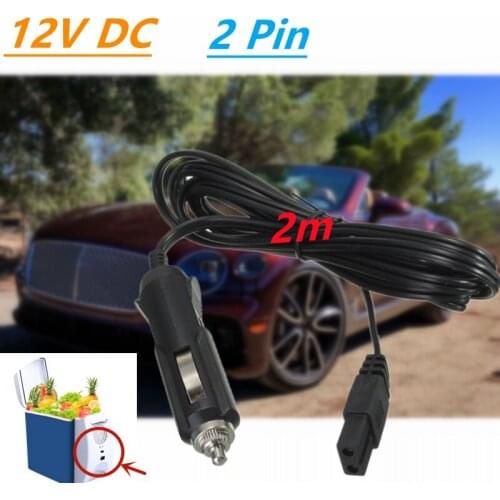 2 M 12V DC Replacement Car Cooler Cool Box Mini Fridge Lead Cable Plug Wire Car Refrigerator Cigarette Lighter Power Cord
