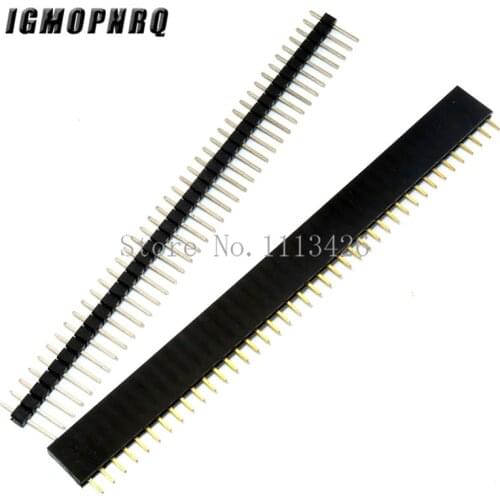 20pcs 10 pairs 40 Pin 1x40 Single Row Male and Female 2.54 Breakable Pin Header PCB JST Connector Strip for Arduino Black