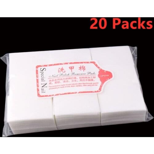 20 Pack 700 Pcs Professional Nail Wipe Cotton Pads,Gel Nail Polish Remover Set,Nail Polish Remover Cotton Pads, Disposable Wipes