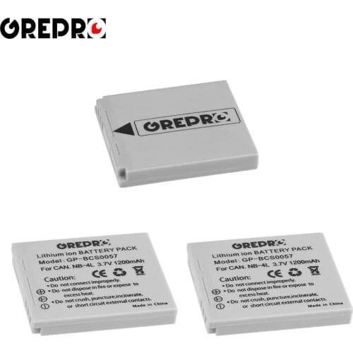 3Pcs NB-4L NB4L NB 4L Battery for Canon IXUS 30 40 50 55 60 65 80 100 I20 110, SD1000 SD1400 en SD750 SD970 is , NB 4L battery