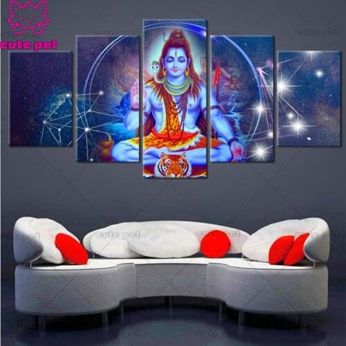 5 Pcs Indian Religious Buddha Home art Diamond Painting 5d DIY Diamond Embroidery full Square Round Diamond Mosaic rhinestone