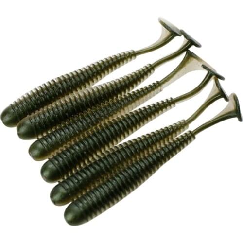 6pcs 75mm 2.5g Noeby Soft Fishing Lure Fly Fishing Artificial Lure Fishing Bait Leurre Souple Silicone Soft Lures