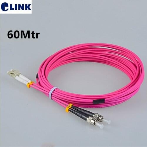60M OM4 Patchcords duplex fiber optic cable Red voilet LC-SC LC-FC LC-ST SC-FC SC-ST ST-FC connector 60mtr ftth jumper ELINK