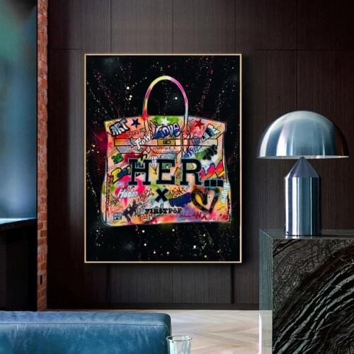 Abstract Graffiti Art Colorful Bag Canvas Painting Wall Art Posters Prints Wall Pictures for Living Room Home Wall Cuadros Decor