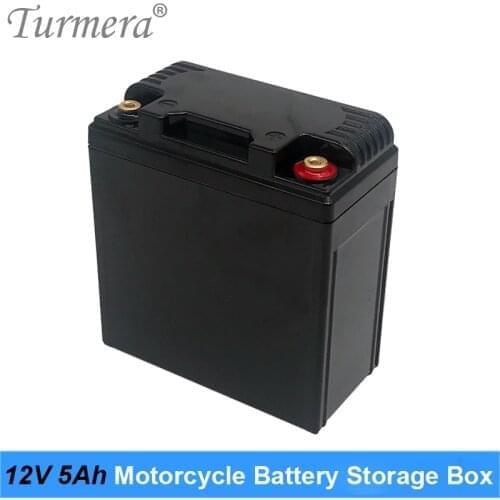 Turmera 12V 5Ah 6Ah Motorcycle Battery Storage Battery Box Can Hold 10Piece 18650 Li-ion Battery or 5Piece 32700 Lifepo4 Battery