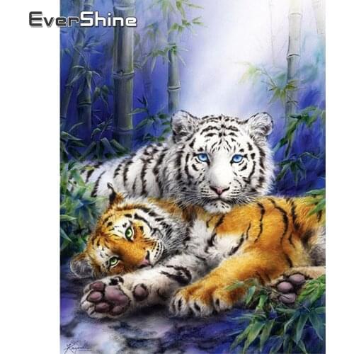 Evershine Diamond Painting Animals Tiger Diamond Embroidery Cartoon Full Drill Square Rhinestone Diamond Mosaic Cross Stitch Kit