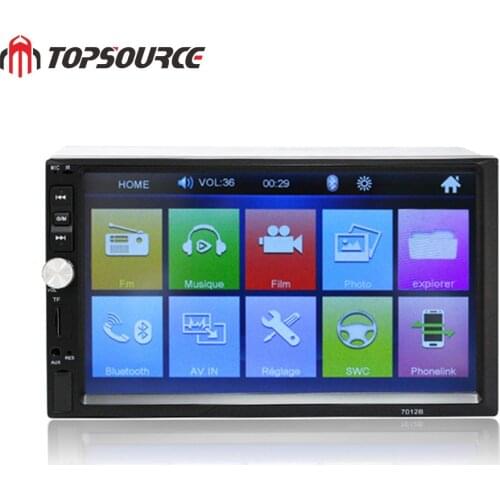 TOPSOURCE Car Radio 7010B 7" HD Touch Screen Car DVD Player 2 Din Audio Stereo Bluetooth Video MP5 Multimedia Player FM TF USB