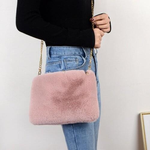 Brand New Small Plush Crossbody Purse Fashion Messenger Bag Party Work Travel Satchel for Women Girls Velvet Winter Bag