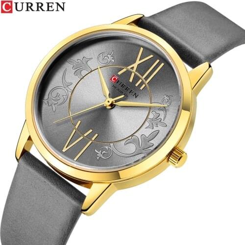 Top Brand CURREN New Fashion Analog Quartz Watches Womens Watch Casual Clock Ladies Leather Wristwatch bayan kol saati 9049