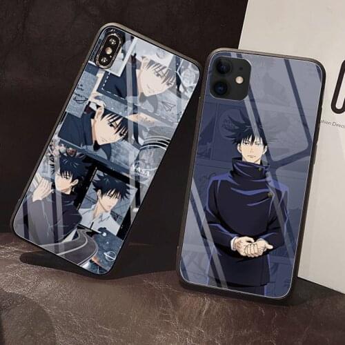 Jujutsu Kaisen Megumi Fushiguro Phone Case Tempered Glass For iPhone 12 11 Pro Max Mini XR XS MAX 8 X 7 6S 6 Plus SE 2020 case