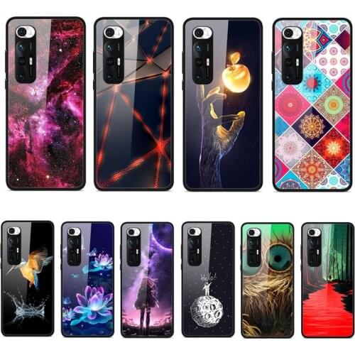 Case For Xiaomi 10S Phone Case Back Cover Black Silicone Bumper With Tempered Glass