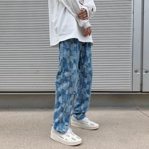 Hip Hop Mens Graphic Printed Jeans Woman 2020 Autumn Fashion Trousers Casual Oversize Korean Streetwear Male Pants