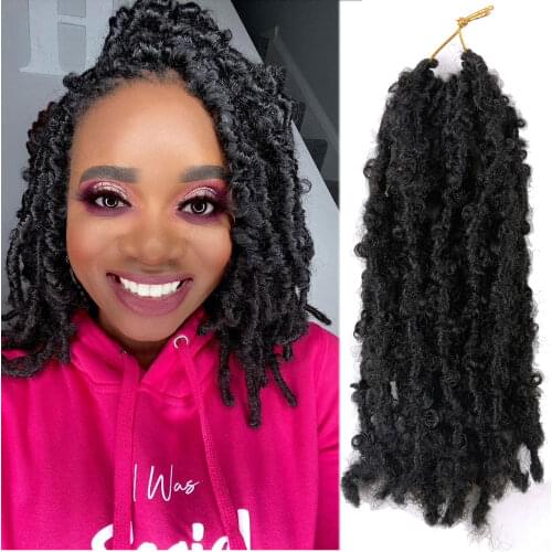 Flyteng Boho Butterfly Bob Locs Crochet Hair Pretwisted Butterfly Locks Braids12 inch Butterfly Crochet Faux Locs Short