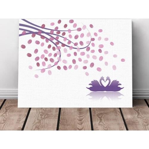 HAOCHU Fingerprint Canvas Painting DIY Branch Fresh Personalize Creative Handmade Picture Guestbook Fingerprint Leaf Home Decor