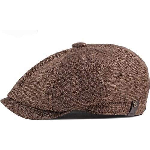 Fibonacci Summer Retro Beret Hat New Mens Casual Newsboy Hat Spring Wild Linen Hats Unisex Octagonal Cap British Peaked Cap