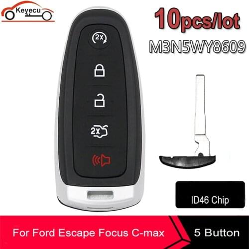 KEYECU 10x for Ford C-Max Escape Focus 2014 2015 2016 Smart Remote Key Fob 315MHz /433MHz M3N5WY8609 CJ5T-15K601-Dx PCF7953 Chip