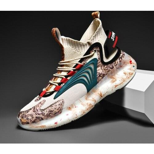 Luxury Designed Men Running Shoes Graffiti Chunky Sock Sneakers High Quality Street Walking Shoes Hip Hop Dancing Shoes Soft 46