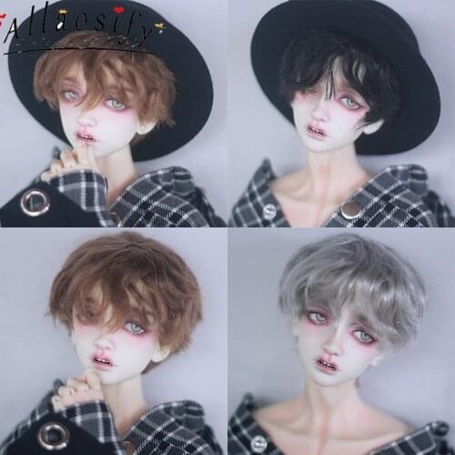 Allaosify BJD Doll 1/3 1/4 1/6 Micro-Volume Fluffy Male And Female Soft Silk Short Hair
