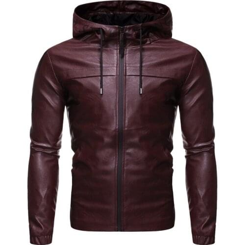 Men Jacket Spring Leather New Autumn Fashion for Men Hooded Leather Jacket Leather Jacket Men