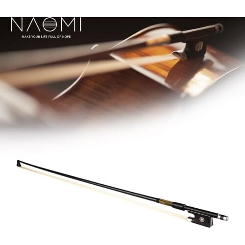 NAOMI 4/4 Carbon Fiber Violin Bow 4/4 Full Size Carbon Fiber Bow Ebony Frog W/ Paris Eye Inlay