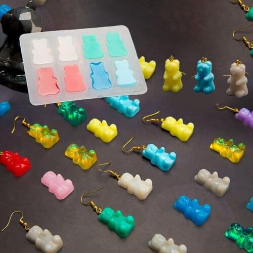 Cute Bear Sugar Silicone Mould Crystal Resin Epoxy Molds Jewelry Pendant Art DIY Craft Decorations Tools