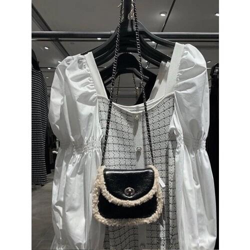 Fashion Women Winter Faux Fur Lalambswool Shoulder Crossbody Bag Handbag Lady Handbag Female Party Tote Bag Christmas Gift