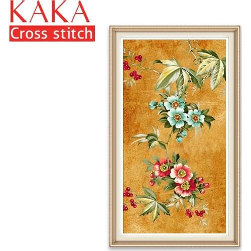Cross stitch kits,Embroidery needlework sets with printed pattern,11CT-canvas for Home Decor Painting,Flowers Full NCKF128