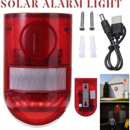 New Arrival Solar Alarm LED Light Strobe Lamp Wireless Sensitive Motion Sensor Detector Outdoor Home Yard Security Alarm