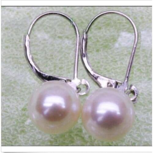 CHARMING 10-11MM SOUTH SEA WHITE PEARL EARRING