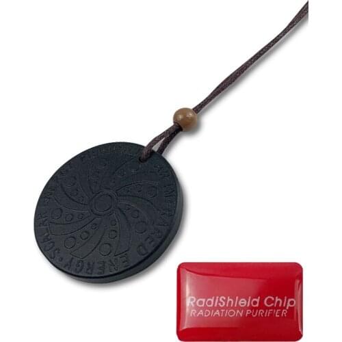 Health Quantum Energy Pendant Necklace Fashion Jewelry Gift Set with 2 EMF Anti-Radiation Sticker Shields